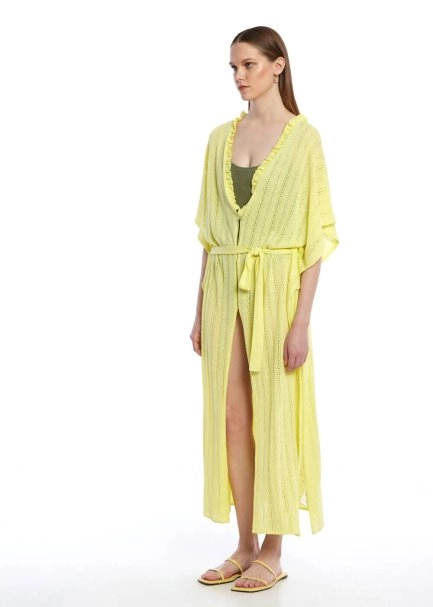 POINTELLA DETAIL LEMON KNIT CAFTAN - 2