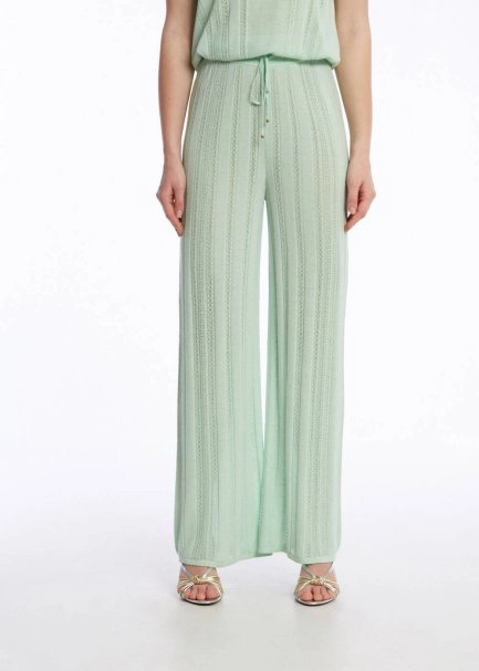 POINTELLA DETAIL MINT KNIT PANTS - 1