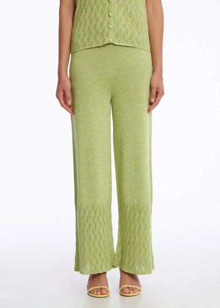 POINTELLA DETAIL PISTACHIO KNIT PANTS - 1