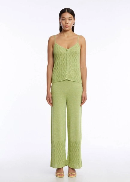 POINTELLA DETAIL PISTACHIO KNIT PANTS - 2