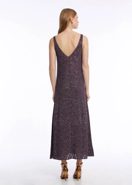 POINTELLA DETAIL PURPLE KNIT DRESS - 5