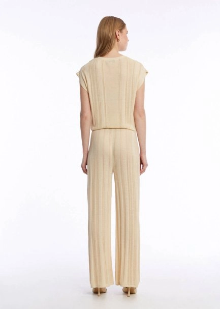 POINTELLA DETAIL SAND KNIT TOP - 5