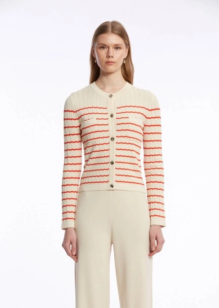 POINTELLA DETAIL SAND LOBSTER KNIT CARDIGAN - 1