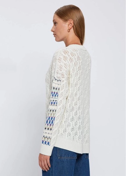 POINTELLE DETAILED DEGRADE BLOCK SWEATER - 6