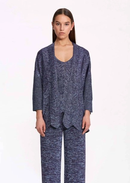 Poıntelle Detaıled Oversıze Ocean Knıt Cardıgan - 2