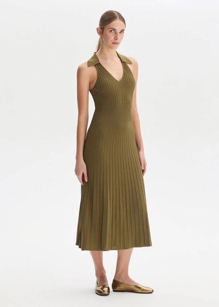 Polo Neck Anıs Knit Dress - 1