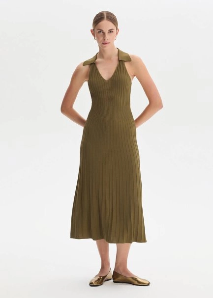 Polo Neck Anıs Knit Dress - 3