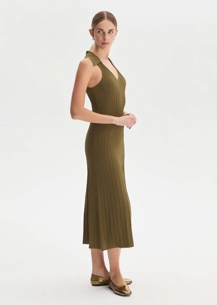 Polo Neck Anıs Knit Dress - 4