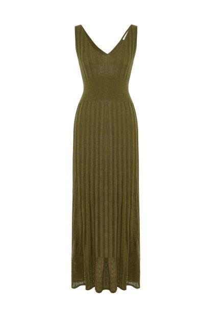 Polo Neck Anıs Knit Dress - 6