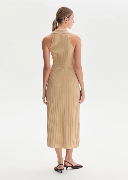 Polo Neck Desert Knit Dress - 5