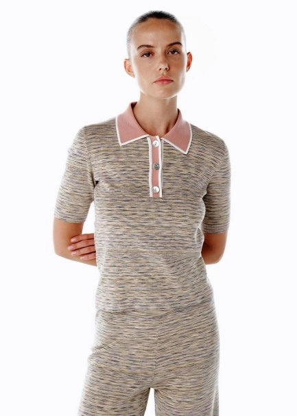 POLO NECK KNIT TOP MULTICOLOUR - 4