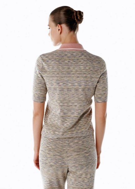 POLO NECK KNIT TOP MULTICOLOUR - 5