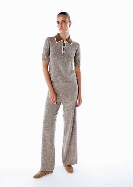 POLO NECK KNIT TOP NATURAL - 3