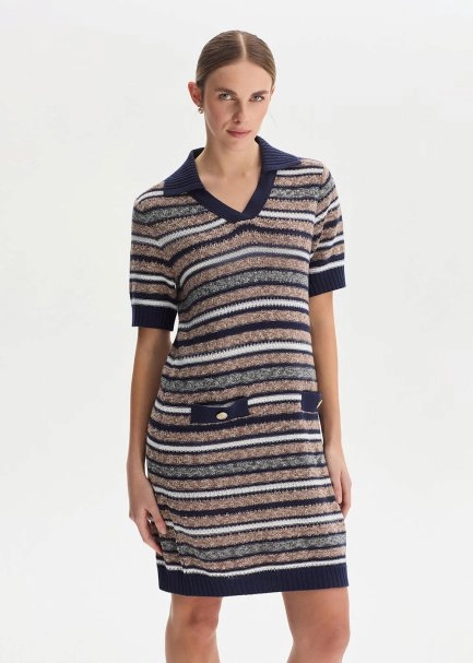 POLO NECK ORGANIC COTTON KNIT DRESS - 2