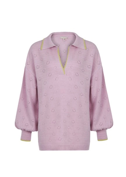 Polo Neck Poıntelle Wool Blend Lılac Sweater - 8