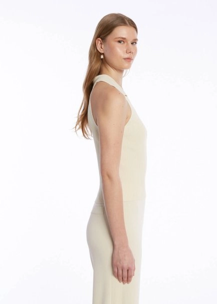 POLO NECK SAND KNIT TOP - 3