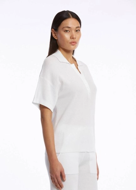 Polo Yaka Beyaz Organik Pamuk Triko - 3