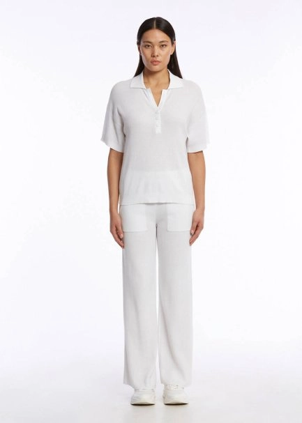 Polo Yaka Beyaz Organik Pamuk Triko - 2