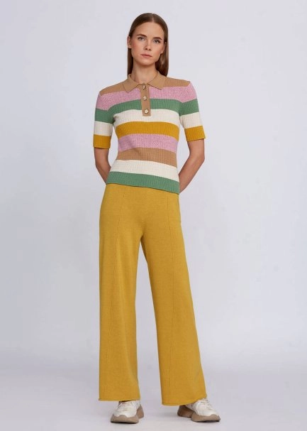 Polo Yaka Çok Renkli Triko Üst - 2