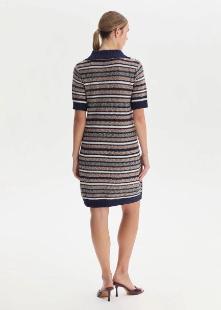 Polo Yaka Organik Pamuk Triko Elbise - 5