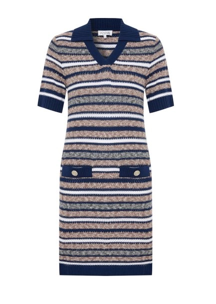 Polo Yaka Organik Pamuk Triko Elbise - 6