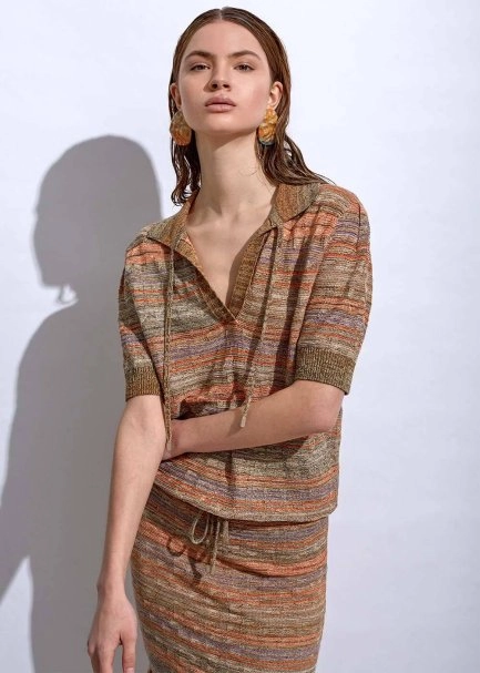 Polo Yaka Tarçın Rengi Triko Üst - 3