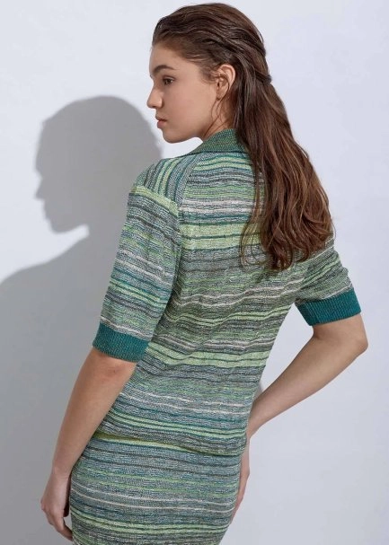 Polo Yaka Yeşil Triko Üst - 4