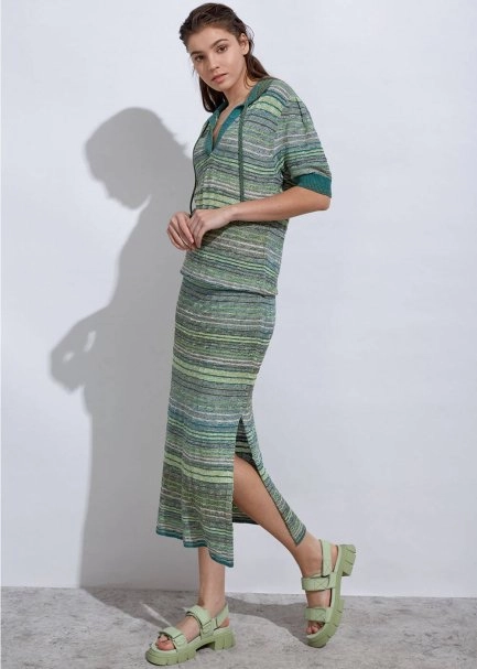 Polo Yaka Yeşil Triko Üst - 5