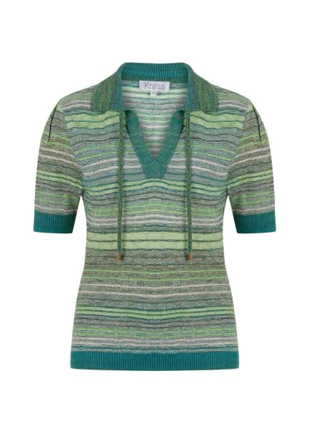 Polo Yaka Yeşil Triko Üst - 6