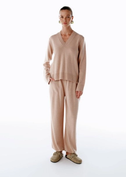 Pudra V Yaka Kaşmir Triko - 2