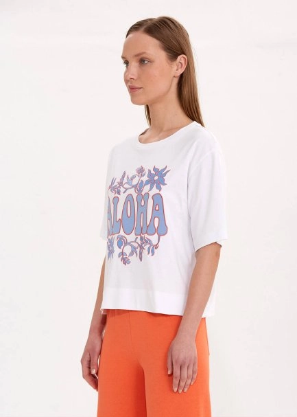 PURE COTTON CORNFLOWER ALOHA T-SHIRT - 3