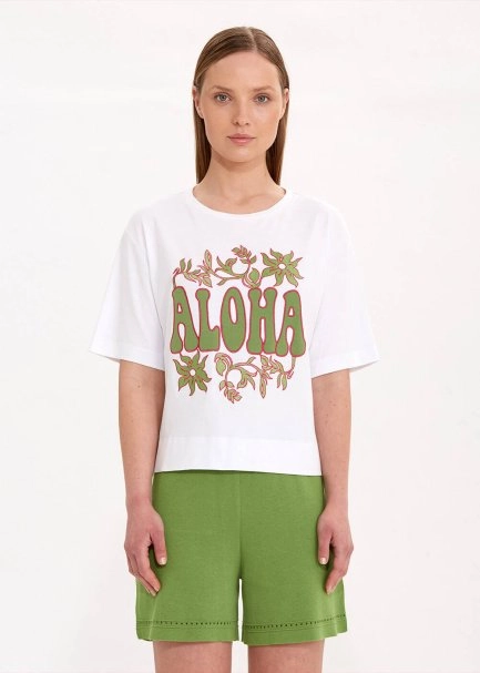 PURE COTTON NEPHRITE ALOHA T-SHIRT - 1