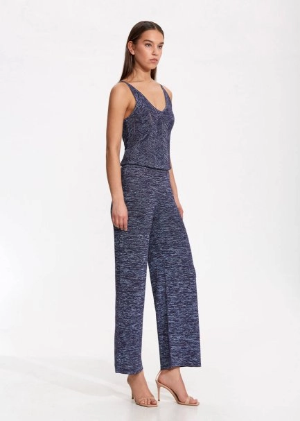 Rahat Kesim Lacivert Triko Pantolon - 4