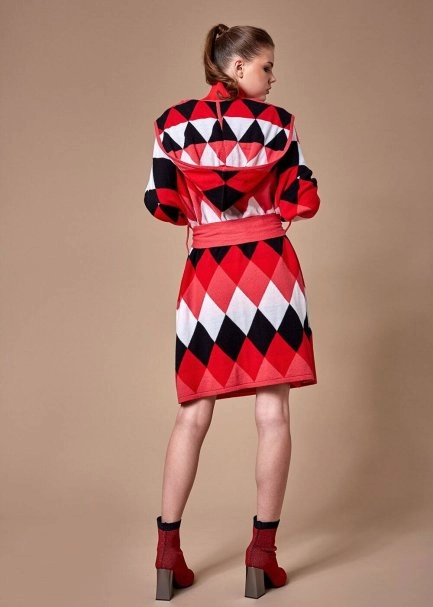 RASPBERRY CASHMERE WOOL LONG COAT - 3