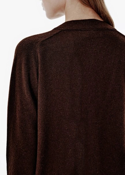 Regular Fit Brown Cashmere Long Cardigan - 4