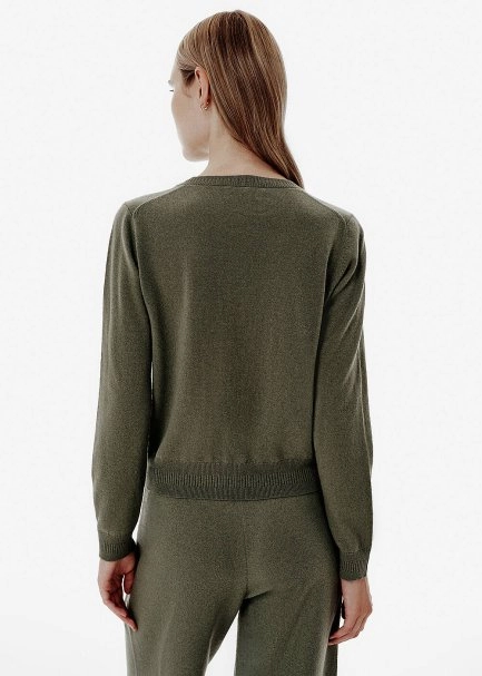 Regular Fit Green Cashmere Cardigan - 4