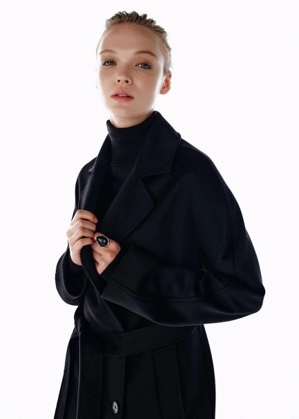 REGULAR FIT WOOL COAT BLACK - 4