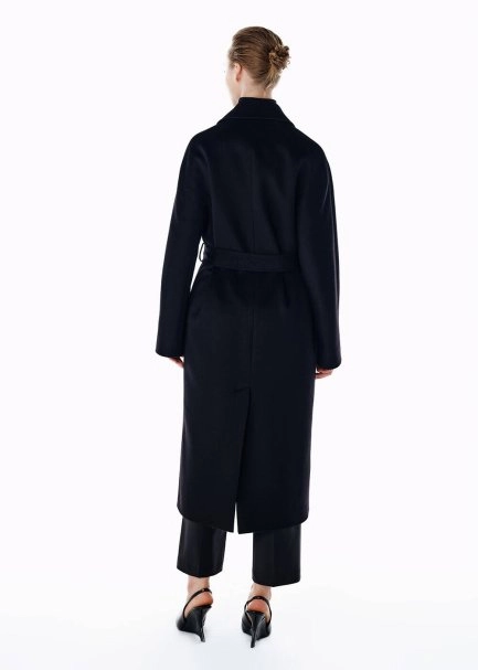 REGULAR FIT WOOL COAT BLACK - 5