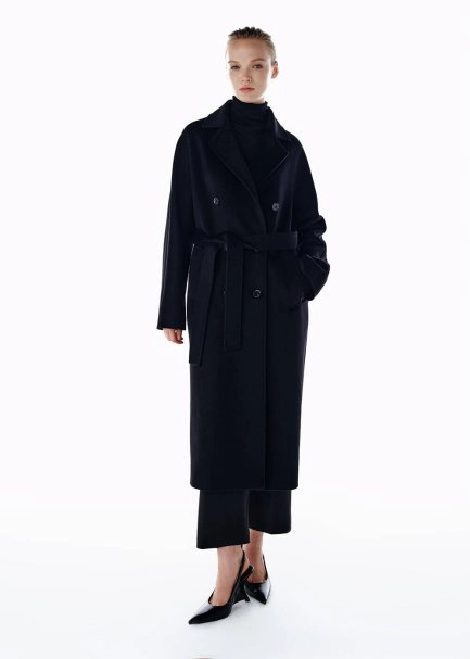 REGULAR FIT WOOL COAT BLACK - 3