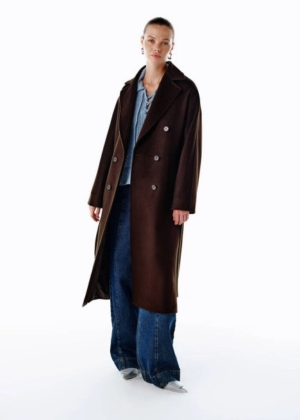 REGULAR FIT WOOL COAT COFFEE - 4