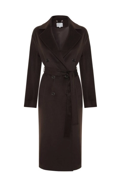 REGULAR FIT WOOL COAT COFFEE - 6