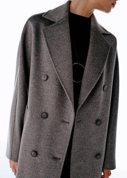 REGULAR FIT WOOL COAT GREY - 3