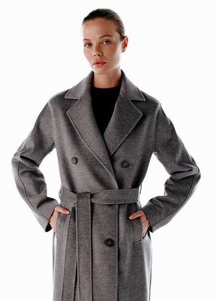 REGULAR FIT WOOL COAT GREY - 1