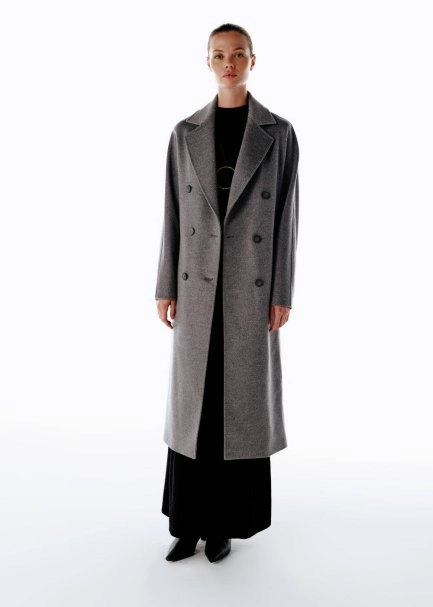 REGULAR FIT WOOL COAT GREY - 4