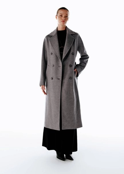REGULAR FIT WOOL COAT GREY - 2