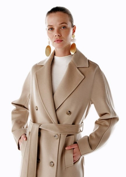 REGULAR FIT WOOL COAT LATTE - 2
