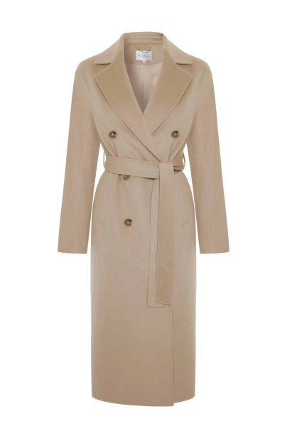 REGULAR FIT WOOL COAT LATTE - 6