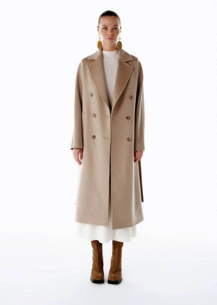 REGULAR FIT WOOL COAT LATTE - 3