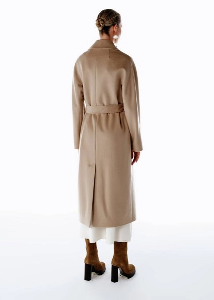 REGULAR FIT WOOL COAT LATTE - 5