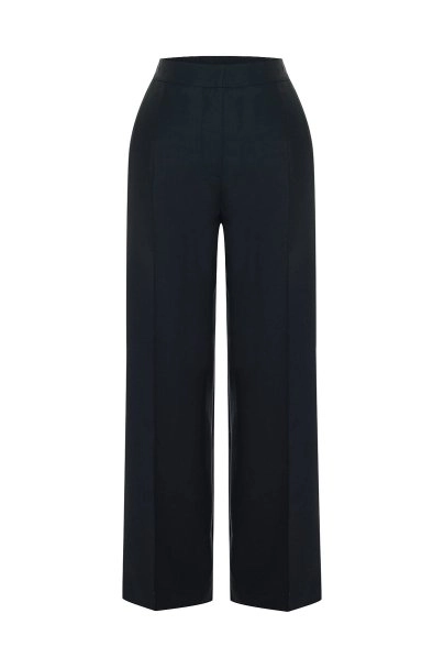 Relax Cut Straight Leg Black Pants - 6